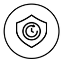 Long term protection black outline icon