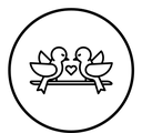 Lover birds black outline icon