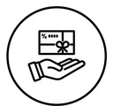 Loyalty program black outline icon