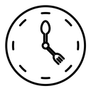 Lunch time black outline icon