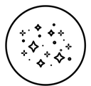 Magic stars black outline icon