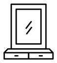 Makeup mirror black outline icon
