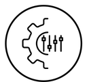 Mass customization black outline icon