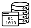 Master data black outline icon