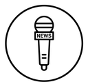 Microphone press black outline icon