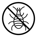 Mite in the prohibition sign black outline icon