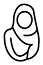 Muslim women black outline icon