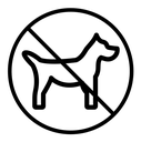 No dogs allowed sign black outline icon