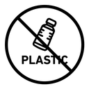 No plastic sign black outline icon