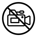 No recording black outline icon
