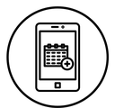 Online appointment black outline icon