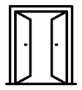 Open door black outline icon