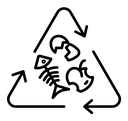 Organic waste black outline icon