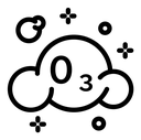 Ozonation black outline icon