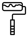Paint roller black outline icon
