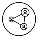 Partner program black outline icon