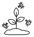 Pest plant black outline icon