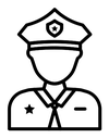 Police black outline icon