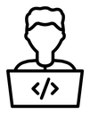 Programmer black outline icon