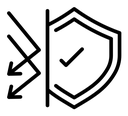 Protection from attack black outline icon