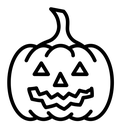 Pumpkin icon (2) black outline icon
