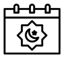Ramadan calendar black outline icon
