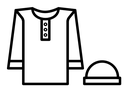 Ramadan clothes black outline icon