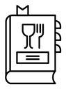 Recipe book black outline icon