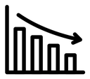Reduction chart black outline icon