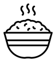 Rice bowl black outline icon