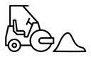 Road construction sign black outline icon