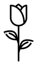 Rose Icon (2) black outline icon