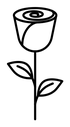 Rose black outline icon