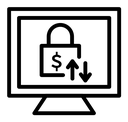 Safe transfer black outline icon