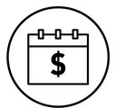Salary day black outline icon