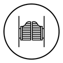 Saloon door black outline icon