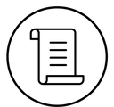 Scroll papyrus paper black outline icon