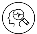 Self research black outline icon