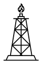 Shale gas rig black outline icon