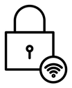 Smart lock black outline icon