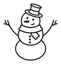 Snowman black outline icon