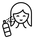 Spray on face black outline icon