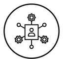 Stakeholders black outline icon