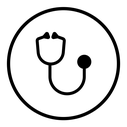 Stethoscope black outline icon