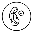 Suitable in pregnancy black outline icon