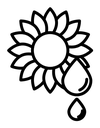 Sunflower oil black outline icon