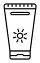 Suntan cream black outline icon