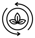 Sustainable black outline icon