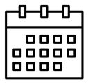 Table calendar black outline icon