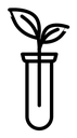 Test tube with plant black outline icon